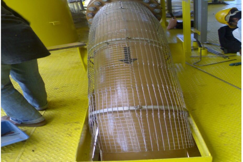 Personal protection insulation featuring welded mesh cladding material.